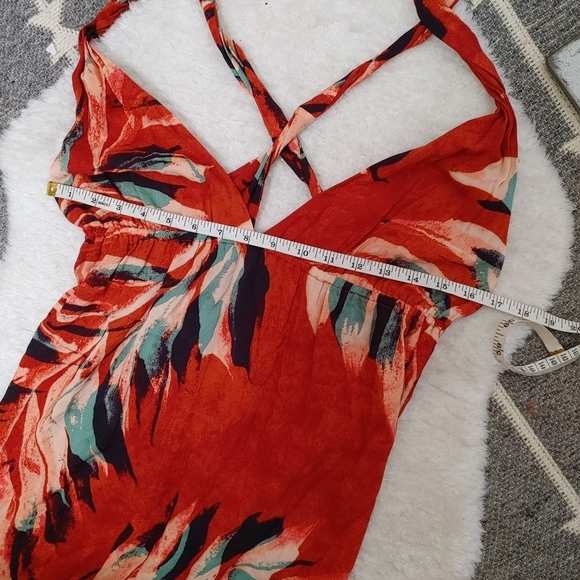 Anthropologie Red and Blue Midi Dress - Picture 11 of 14